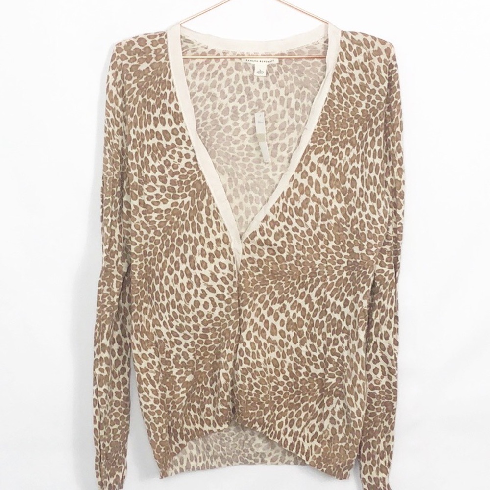 Banana Republic Leopard Cardigan New w Tags Large